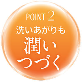 ポイント2 洗いあがりも潤いつづく